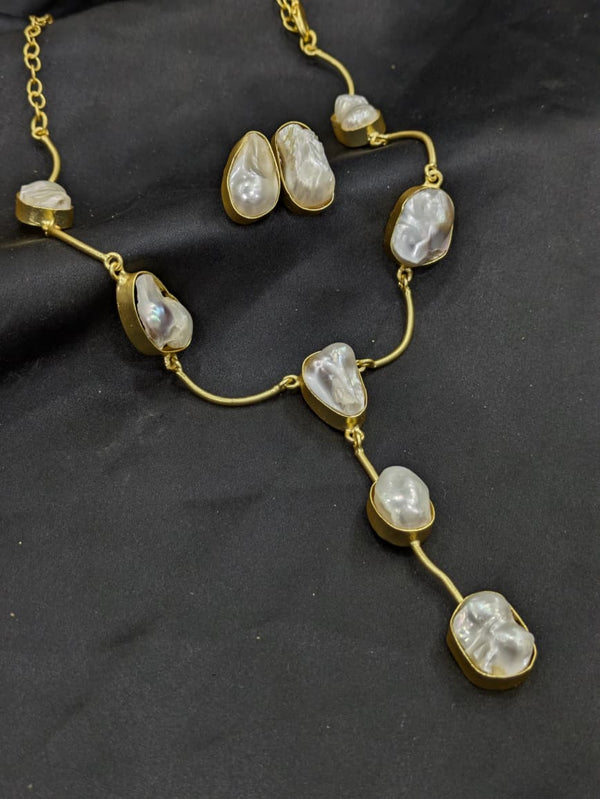 Freshwater Natural Pearl Necklace & Earrings Set For Women/Girls | Pearl Necklace Set Gift For Her