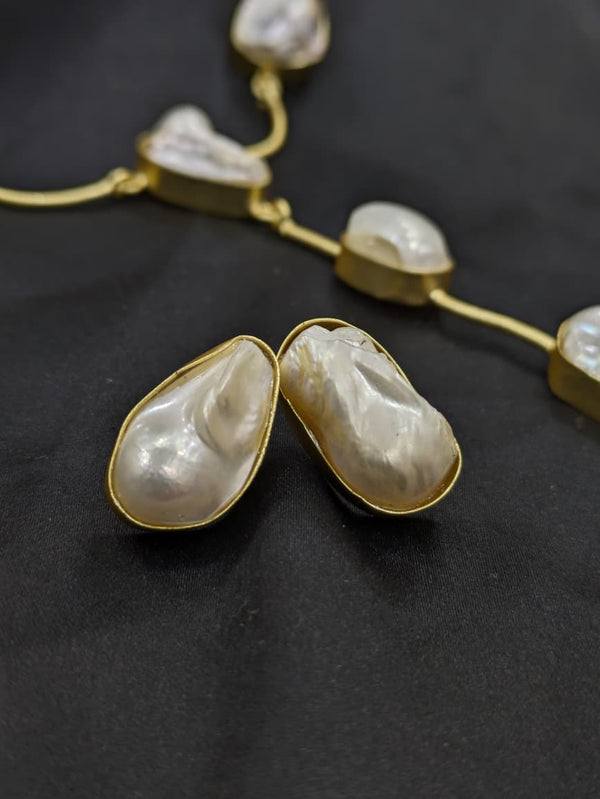 Freshwater Natural Pearl Necklace & Earrings Set For Women/Girls | Pearl Necklace Set Gift For Her