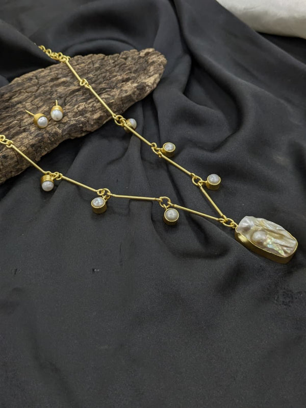 Freshwater Pearl Necklace Set With Stud Earrings For Women & Girls | Gift For Her