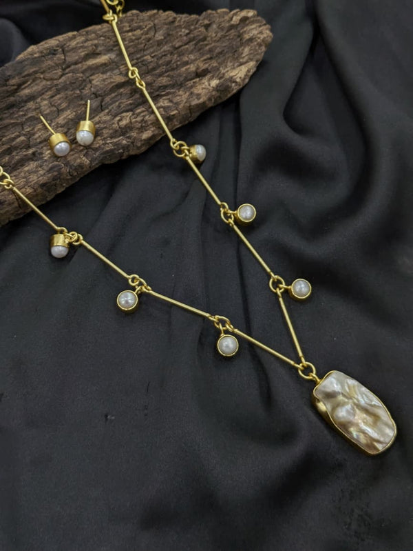 Freshwater Pearl Necklace Set With Stud Earrings For Women & Girls | Gift For Her