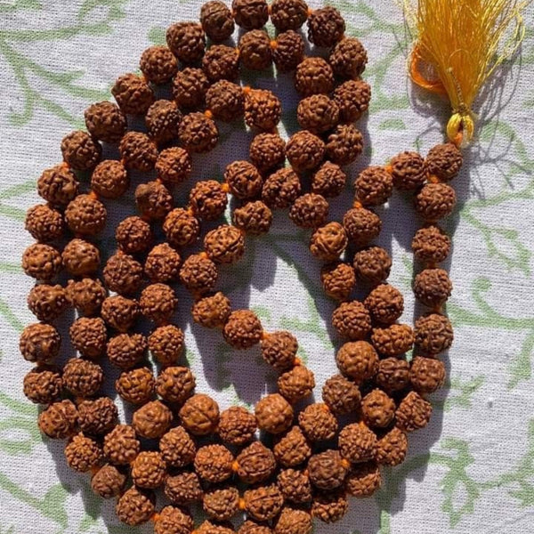 108+1 Beads Natural 5 Mukhi Rudraksha Jaap Mala For Men & Women (7MM)