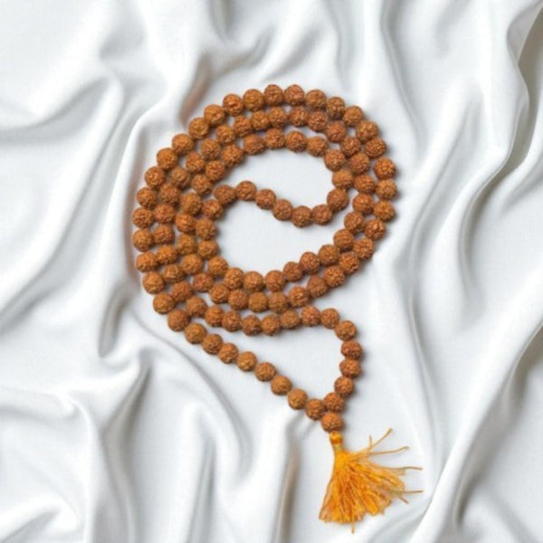 108+1 Beads Natural 5 Mukhi Rudraksha Jaap Mala For Men & Women (8MM)