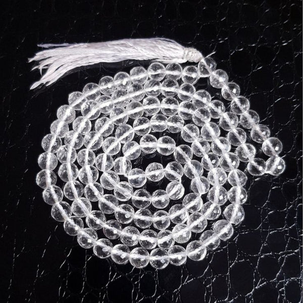 108+1 Beads Natural Sphatik Jaap mala For Men & Women (6MM)