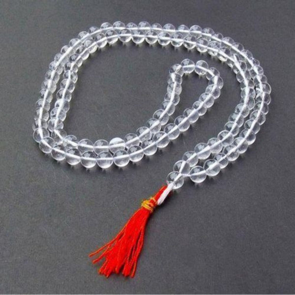 108+1 Beads Natural Sphatik Jaap mala For Men & Women (8MM)