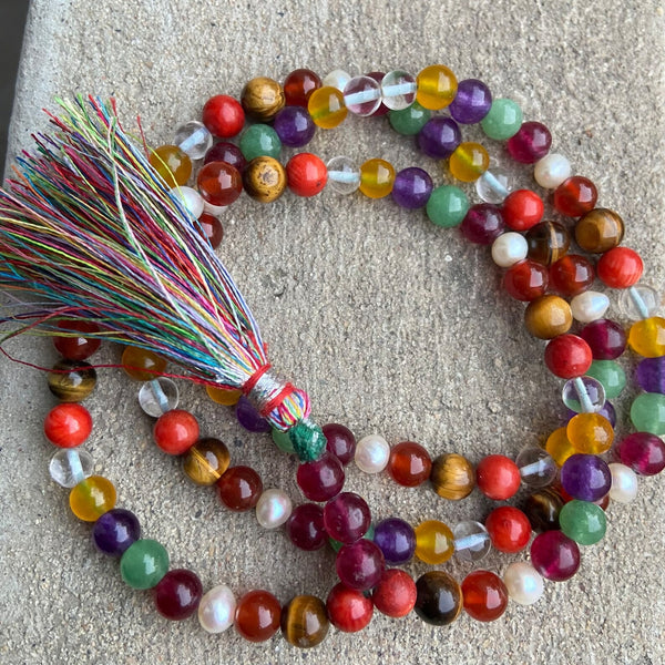 108+3 Beads Natural Navratan jaap mala For Men & Women (8MM)