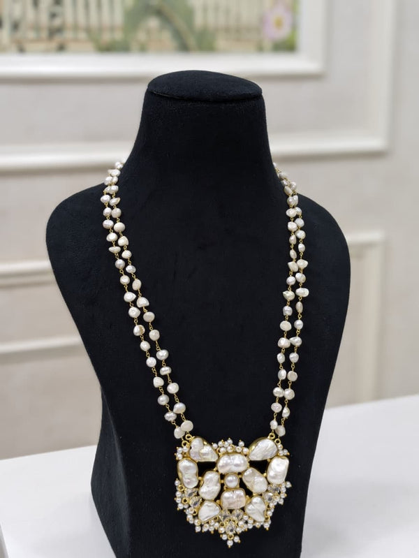Freshwater Baroque Pearl Necklace Set with Earrings & Maang Tikka