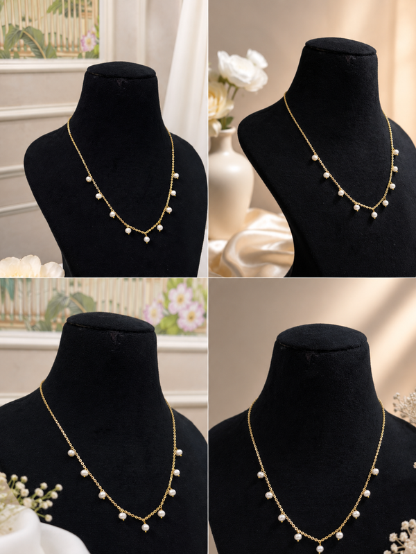 Dainty Freshwater Pearl Station Necklace
