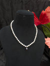 Freshwater Pearl Necklace with Purple Pearl Drop Pendant