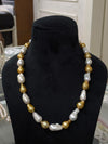 Golden White Baroque Pearl Necklace