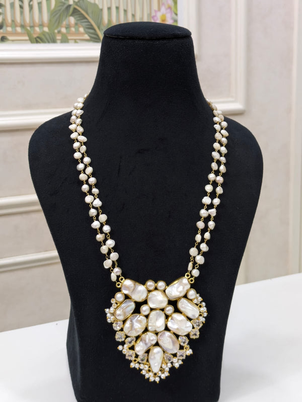 Premium Freshwater Baroque Pearl Long Chain Necklace